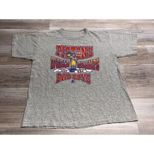 Vintage 80s Detroit Pistons Bad Boys NBA Champions 1989 T-Shirt L Boxy Starter